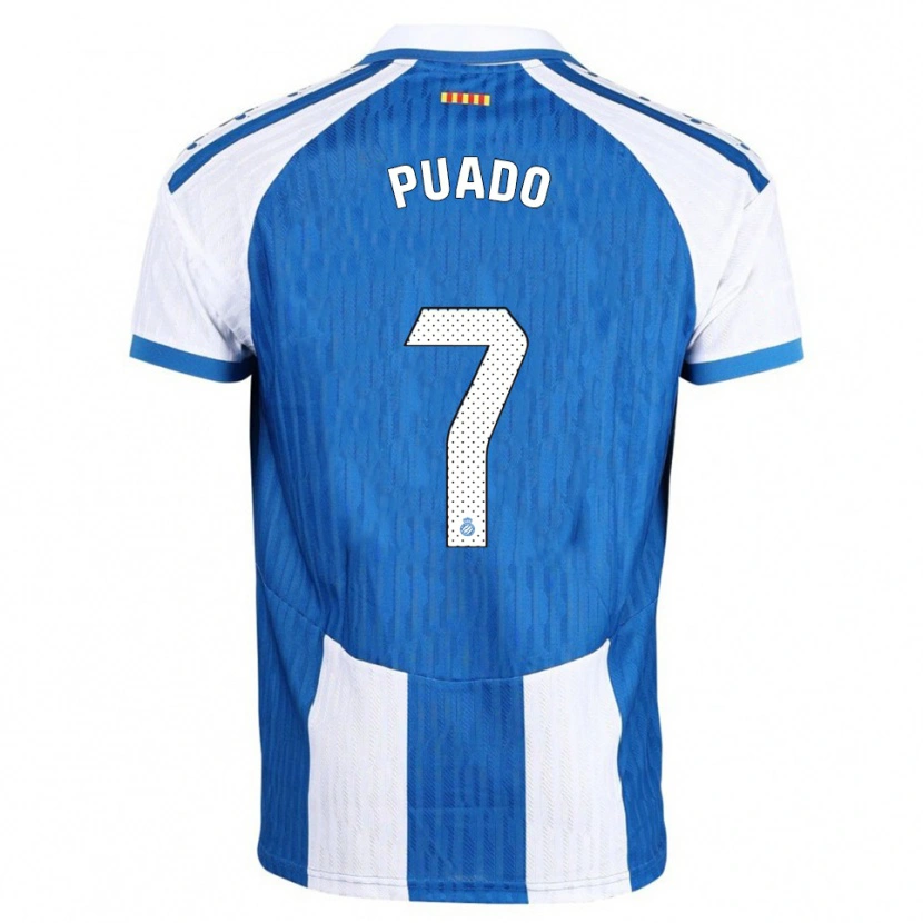 Danxen Kinder Javi Puado #7 Blau Weiß Heimtrikot Trikot 2025/26 T-Shirt Schweiz