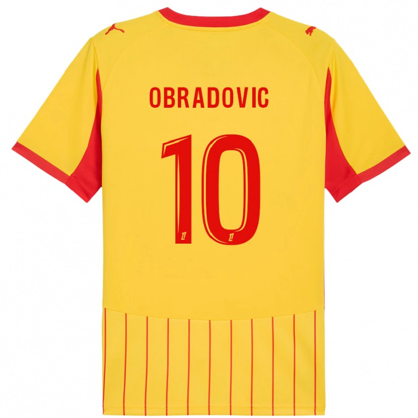 Danxen Kinder Ognjen Obradovic #10 Gelb Rot Heimtrikot Trikot 2025/26 T-Shirt Schweiz