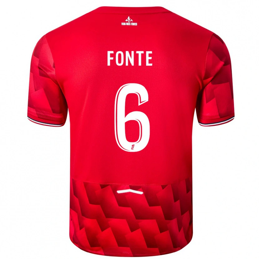 Danxen Kinder Jose Fonte #6 Rot Weiß Heimtrikot Trikot 2025/26 T-Shirt Schweiz
