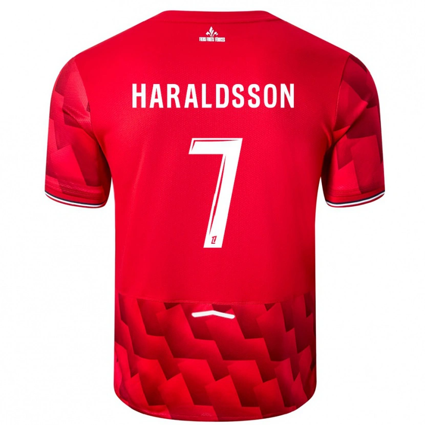 Danxen Kinder Hákon Arnar Haraldsson #7 Rot Weiß Heimtrikot Trikot 2025/26 T-Shirt Schweiz