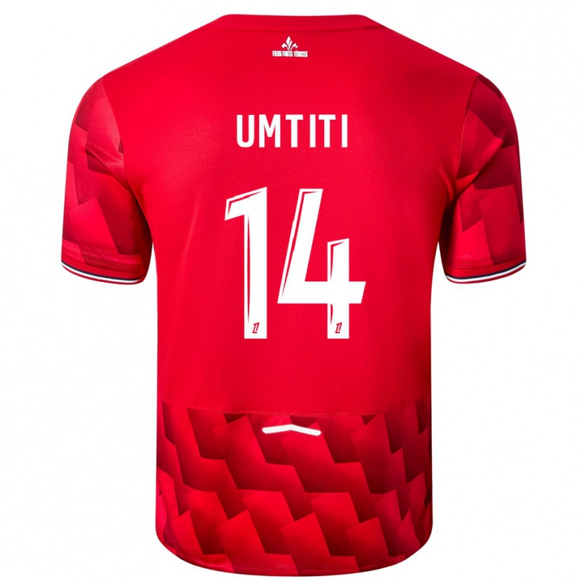 Danxen Kinder Samuel Umtiti #14 Rot Weiß Heimtrikot Trikot 2025/26 T-Shirt Schweiz