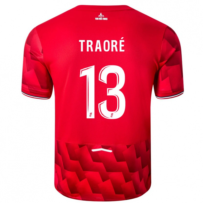 Danxen Kinder Yéli Traoré #13 Rot Weiß Heimtrikot Trikot 2025/26 T-Shirt Schweiz