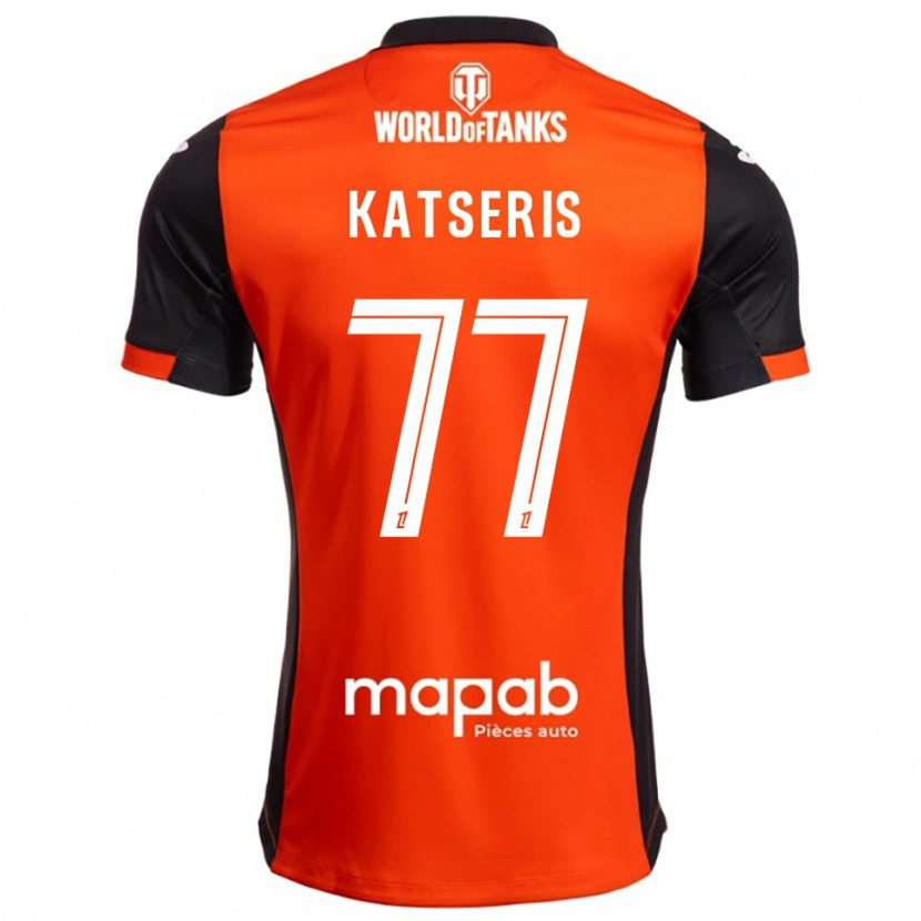 Danxen Kinder Panos Katseris #77 Schwarz Orange Heimtrikot Trikot 2025/26 T-Shirt Schweiz