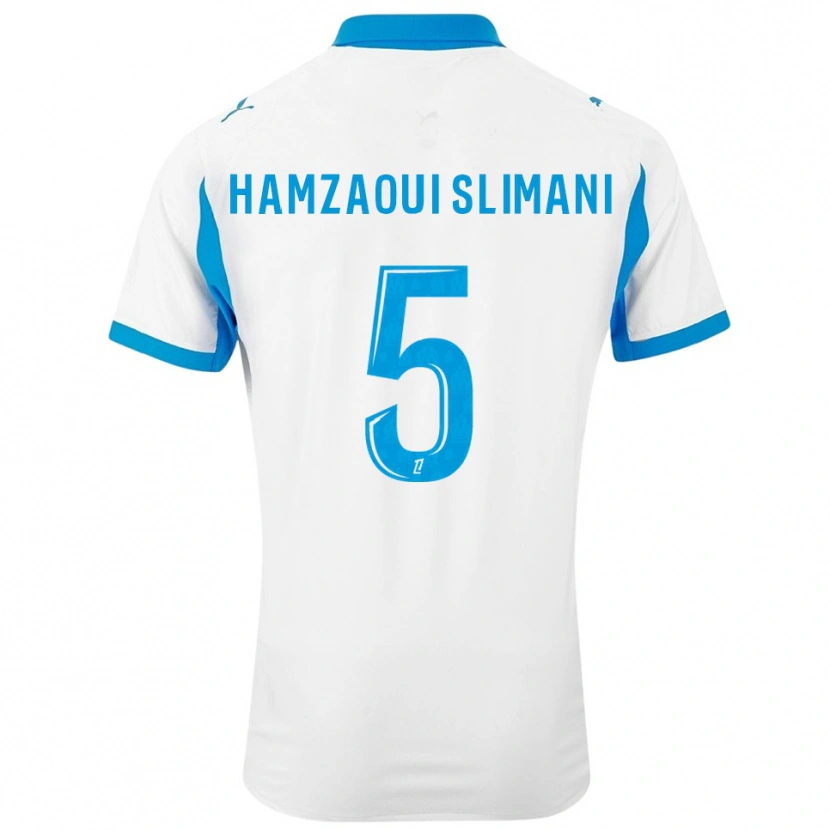 Danxen Kinder Hilan Hamzaoui Slimani #5 Weiß Himmelblau Heimtrikot Trikot 2025/26 T-Shirt Schweiz