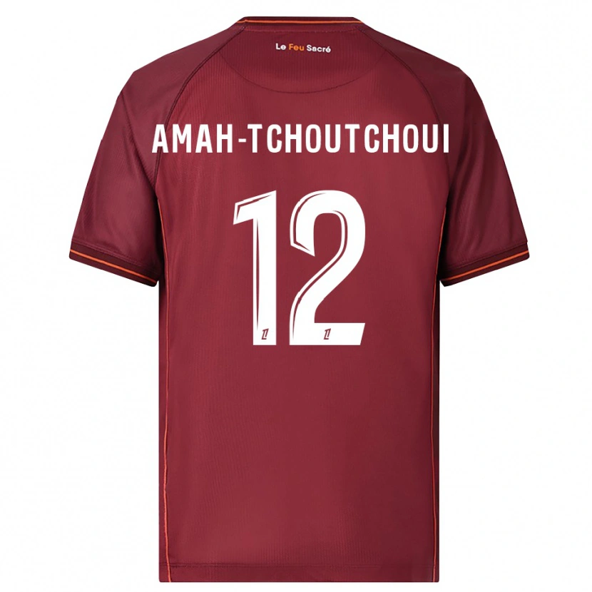 Danxen Kinder Marco Amah-Tchoutchoui #12 Burgunderrot Weiß Heimtrikot Trikot 2025/26 T-Shirt Schweiz