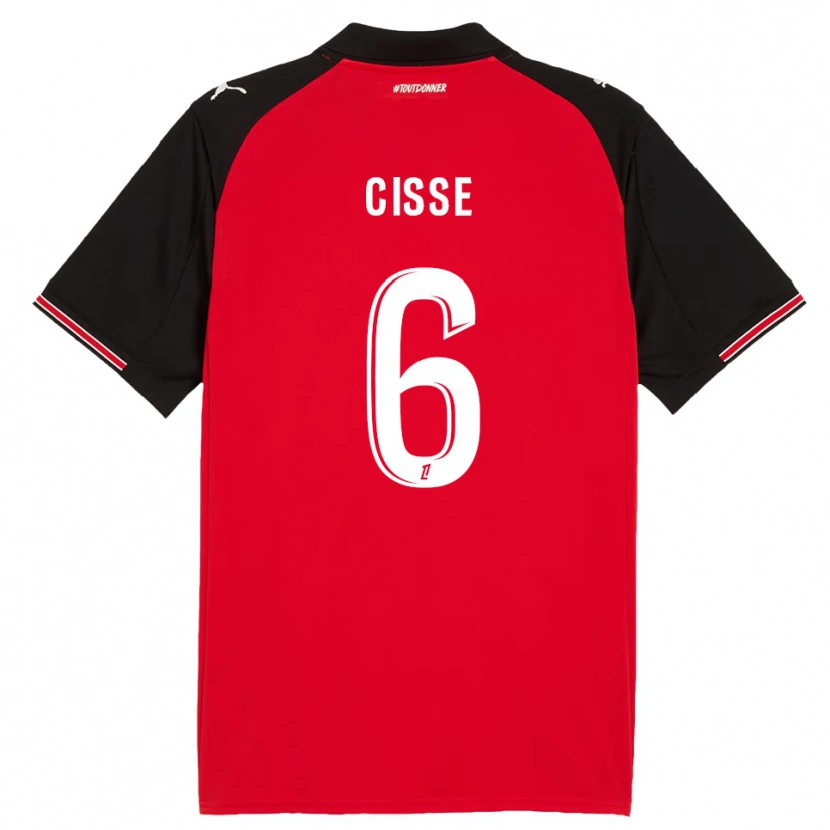 Danxen Kinder Djaoui Cissé #6 Rot Schwarz Heimtrikot Trikot 2025/26 T-Shirt Schweiz