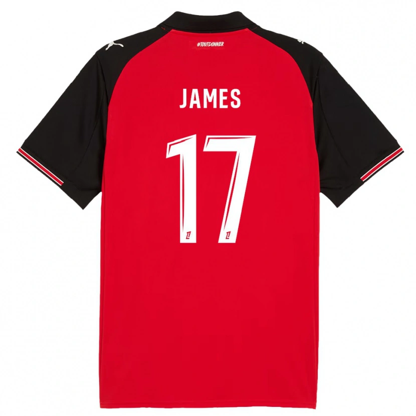 Danxen Kinder Jordan James #17 Rot Schwarz Heimtrikot Trikot 2025/26 T-Shirt Schweiz