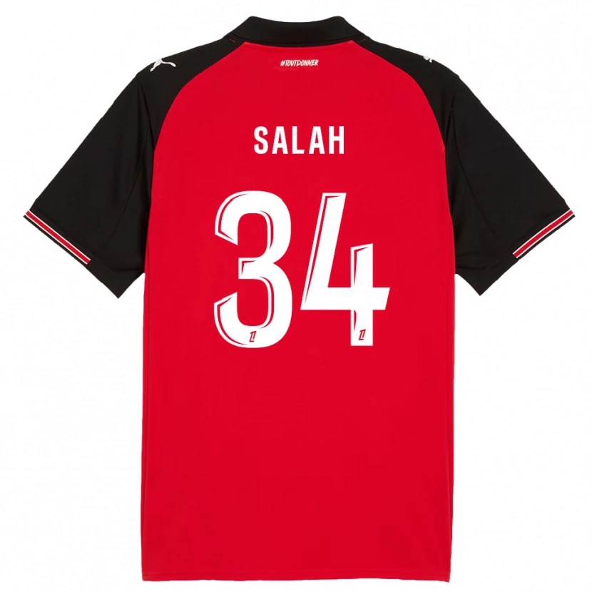 Danxen Kinder Ibrahim Salah #34 Rot Schwarz Heimtrikot Trikot 2025/26 T-Shirt Schweiz