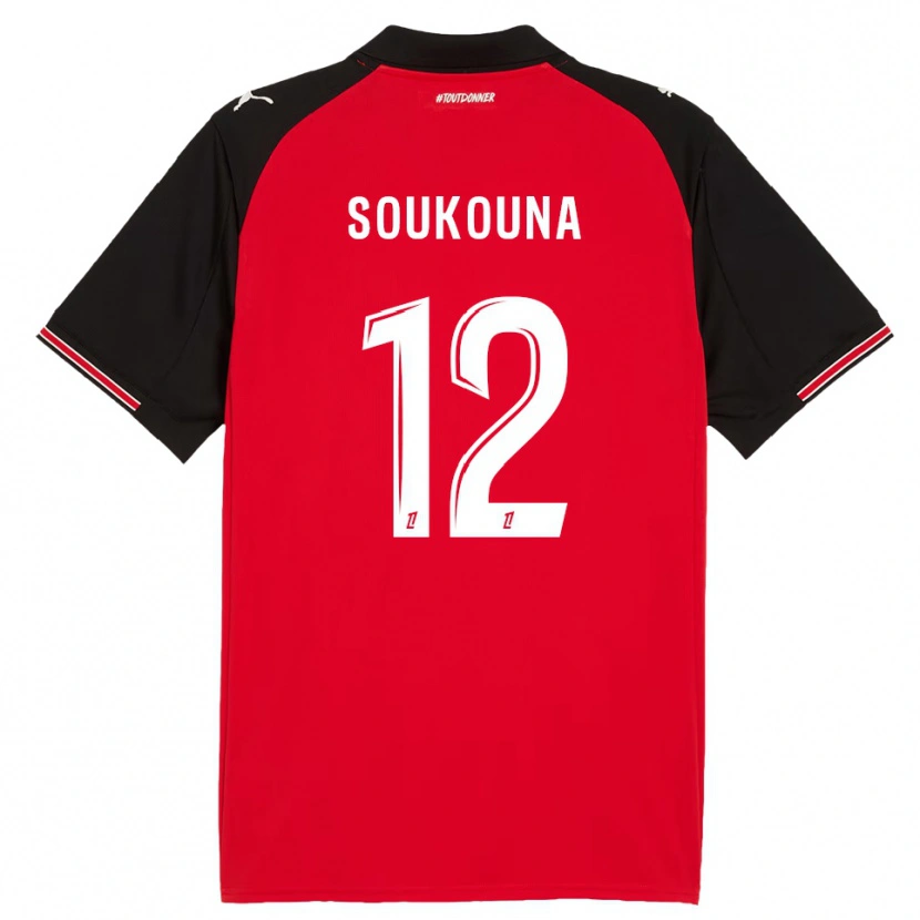 Danxen Kinder Isiaka Soukouna #12 Rot Schwarz Heimtrikot Trikot 2025/26 T-Shirt Schweiz