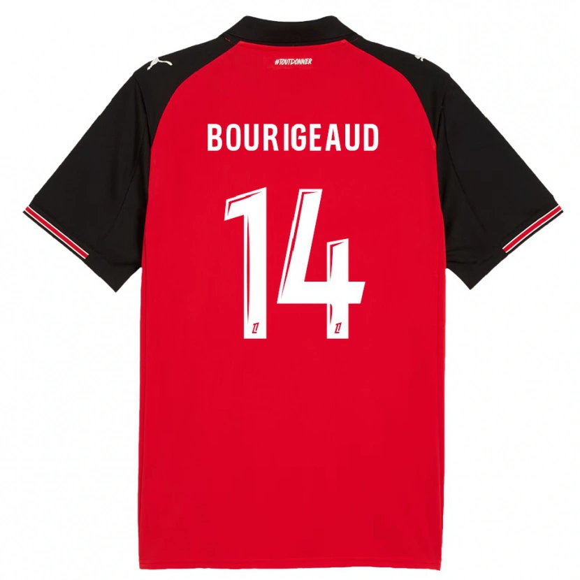 Danxen Kinder Benjamin Bourigeaud #14 Rot Schwarz Heimtrikot Trikot 2025/26 T-Shirt Schweiz