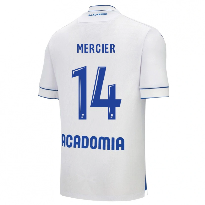 Danxen Kinder Nicolas Mercier #14 Weiß Blau Heimtrikot Trikot 2025/26 T-Shirt Schweiz