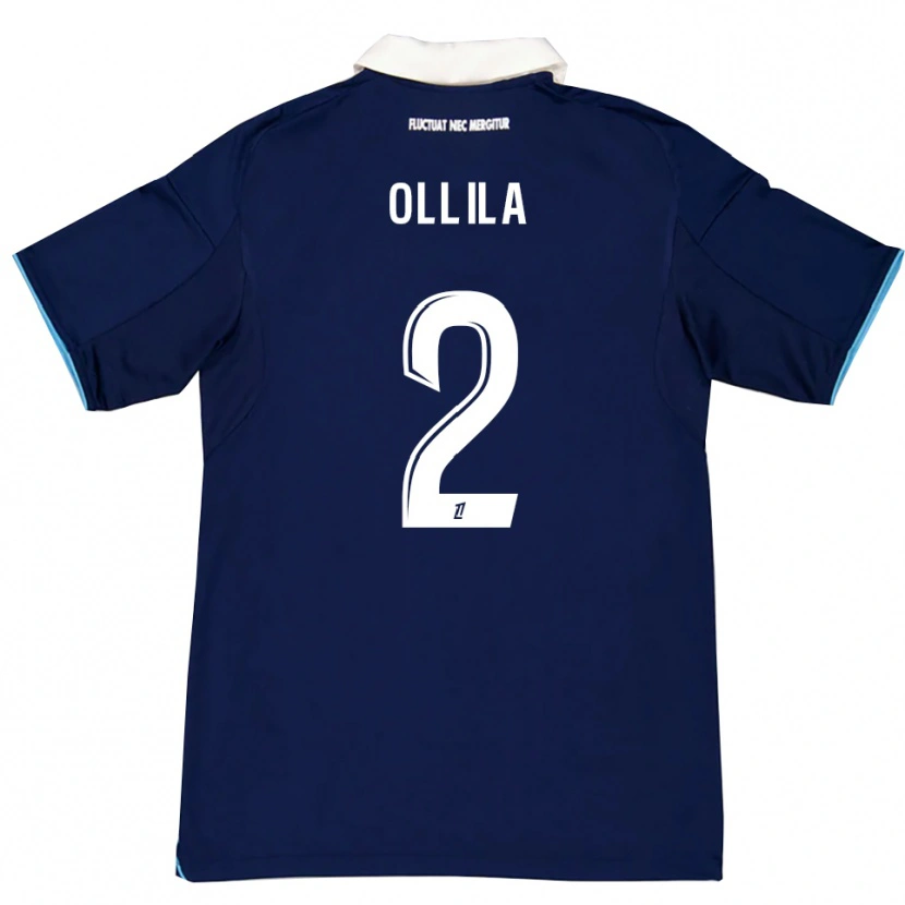 Danxen Kinder Tuomas Ollila #2 Dunkelblau Weiß Heimtrikot Trikot 2025/26 T-Shirt Schweiz