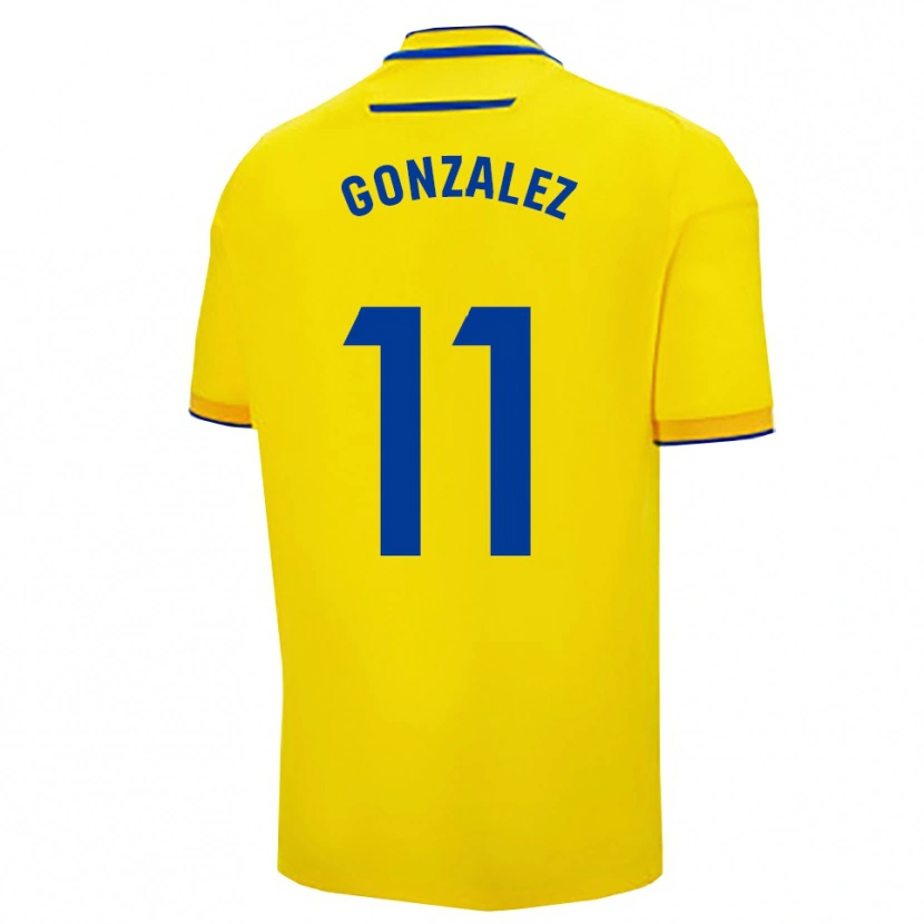 Danxen Kinder Chus González #11 Gelb Marine Heimtrikot Trikot 2025/26 T-Shirt Schweiz