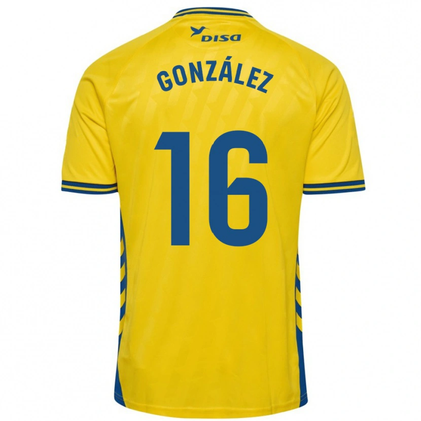 Danxen Kinder Iñaki González #16 Gelb Blau Heimtrikot Trikot 2025/26 T-Shirt Schweiz