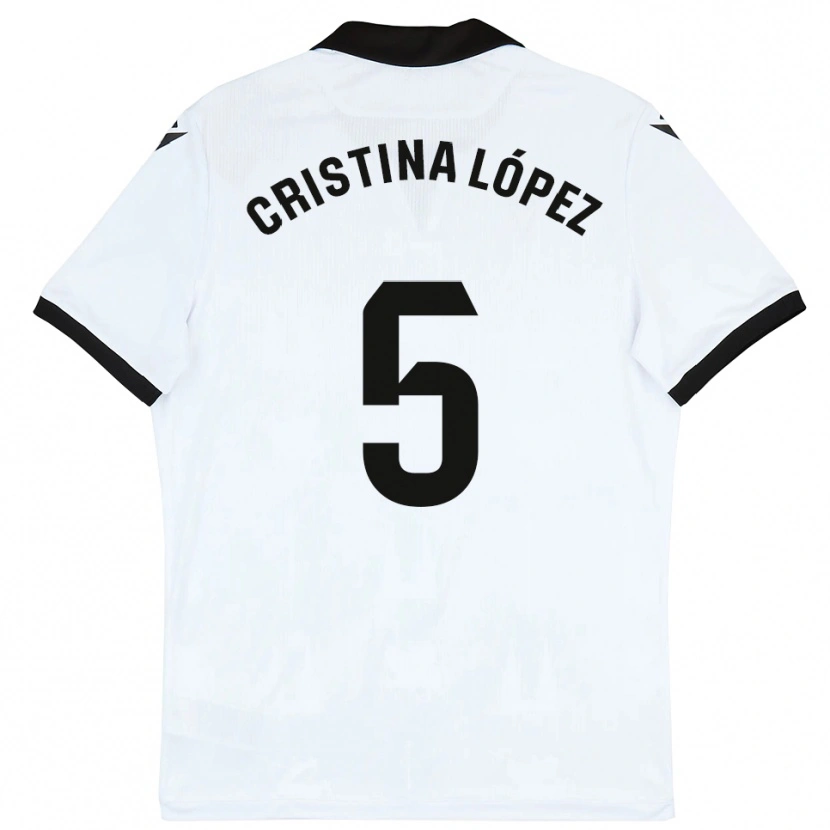 Danxen Kinder Cristina López #5 Weiß Schwarz Heimtrikot Trikot 2025/26 T-Shirt Schweiz