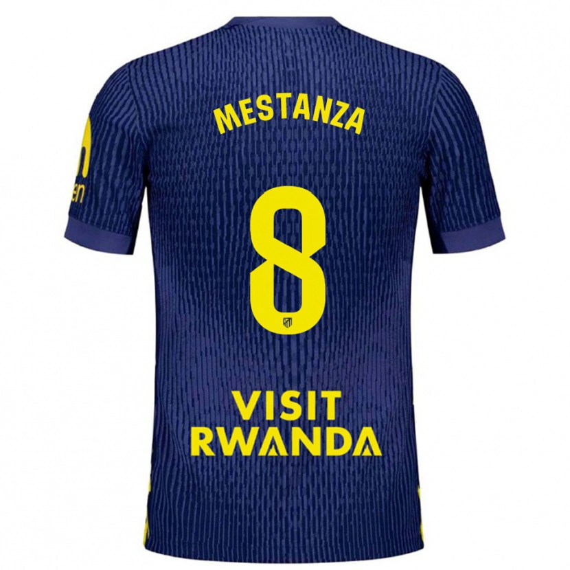 Danxen Kinder Alejandro Mestanza #8 Marine Gelb Auswärtstrikot Trikot 2025/26 T-Shirt Schweiz