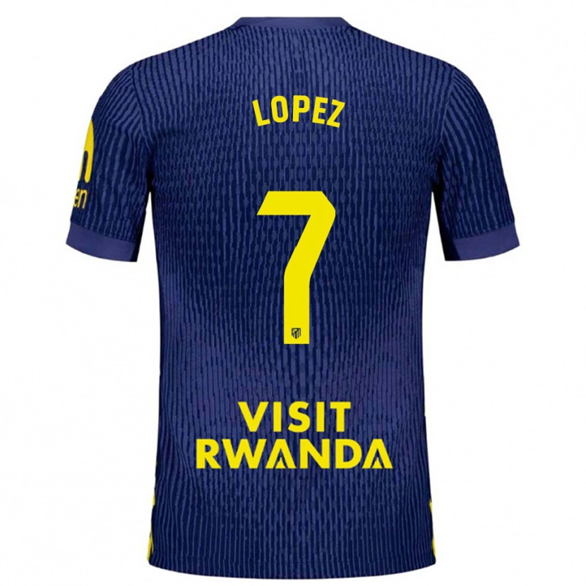 Danxen Kinder Maitane Lopez #7 Marine Gelb Auswärtstrikot Trikot 2025/26 T-Shirt Schweiz