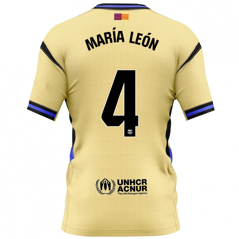 Danxen Kinder María Pilar León #4 Gelb Schwarz Auswärtstrikot Trikot 2025/26 T-Shirt Schweiz