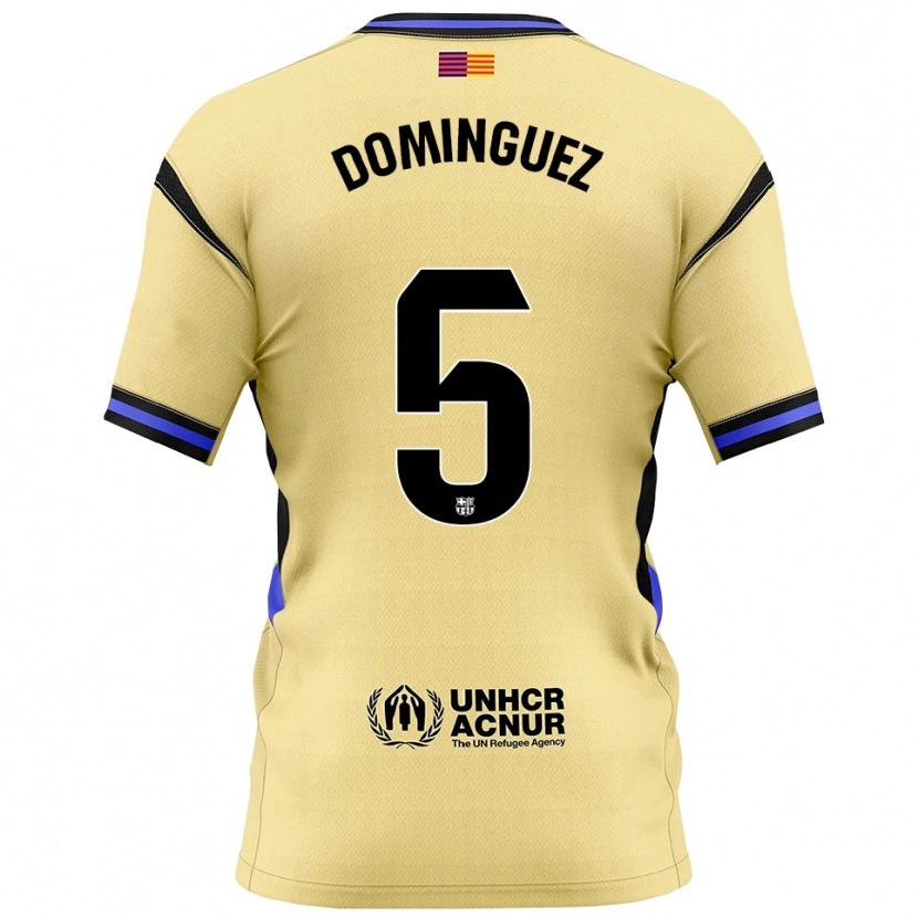 Danxen Kinder Sergi Dominguez #5 Gelb Schwarz Auswärtstrikot Trikot 2025/26 T-Shirt Schweiz