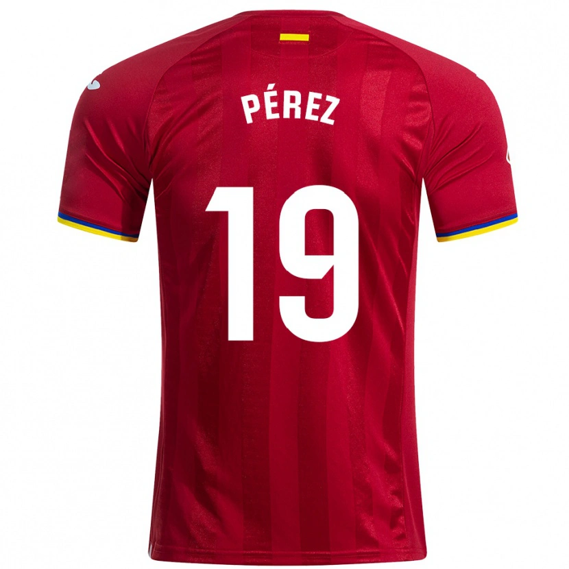 Danxen Kinder Joselu Pérez #19 Rot Gelb Blau Auswärtstrikot Trikot 2025/26 T-Shirt Schweiz