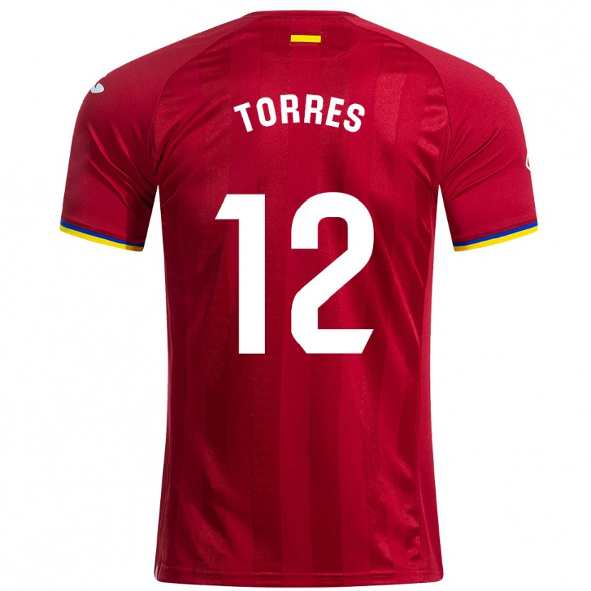 Danxen Kinder Rubén Torres #12 Rot Gelb Blau Auswärtstrikot Trikot 2025/26 T-Shirt Schweiz