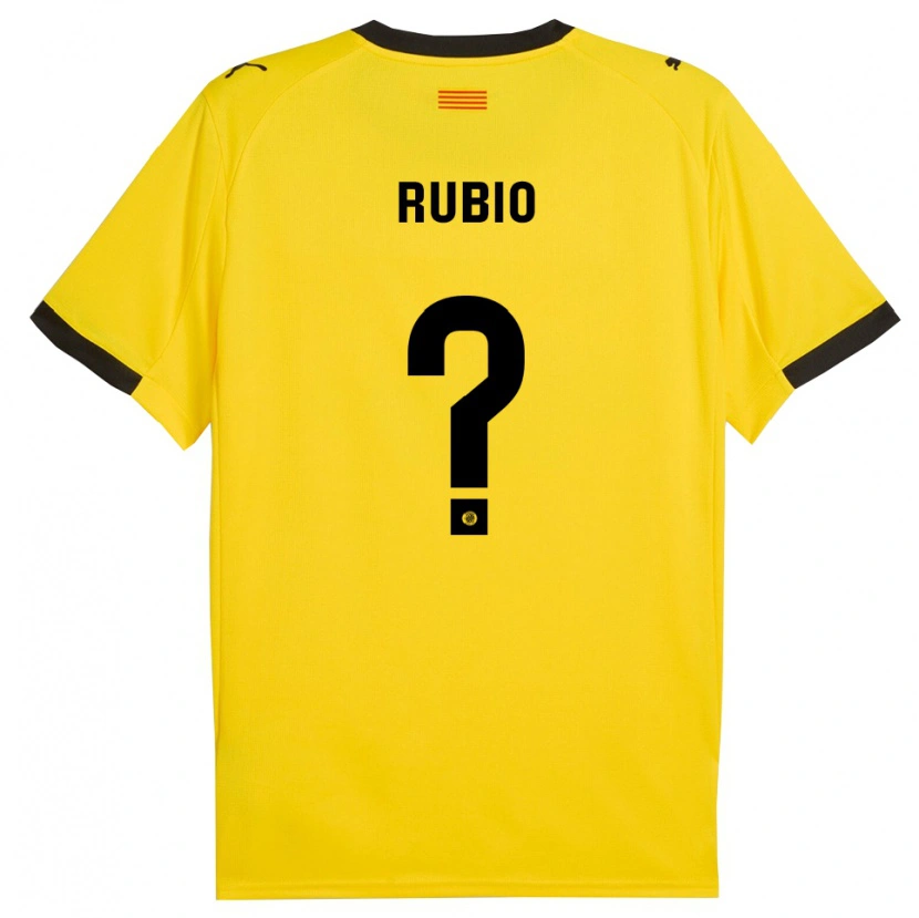 Danxen Kinder Albert Rubio #0 Gelb Schwarz Auswärtstrikot Trikot 2025/26 T-Shirt Schweiz