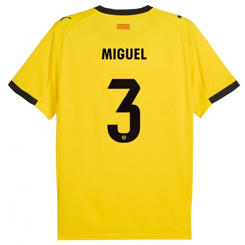 Danxen Kinder Miguel Gutiérrez #3 Gelb Schwarz Auswärtstrikot Trikot 2025/26 T-Shirt Schweiz