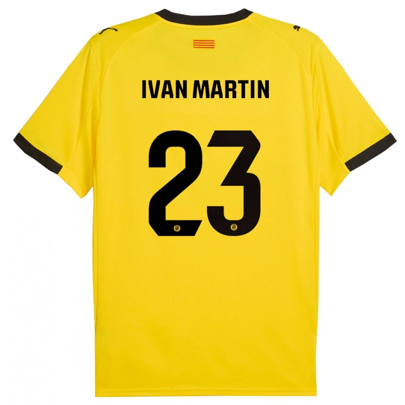 Danxen Kinder Iván Martín #23 Gelb Schwarz Auswärtstrikot Trikot 2025/26 T-Shirt Schweiz