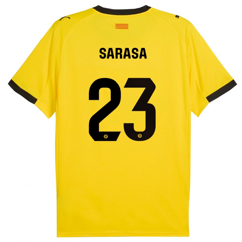Danxen Kinder Javi Sarasa #23 Gelb Schwarz Auswärtstrikot Trikot 2025/26 T-Shirt Schweiz
