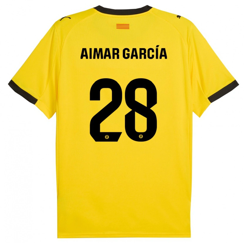 Danxen Kinder Aimar García #28 Gelb Schwarz Auswärtstrikot Trikot 2025/26 T-Shirt Schweiz