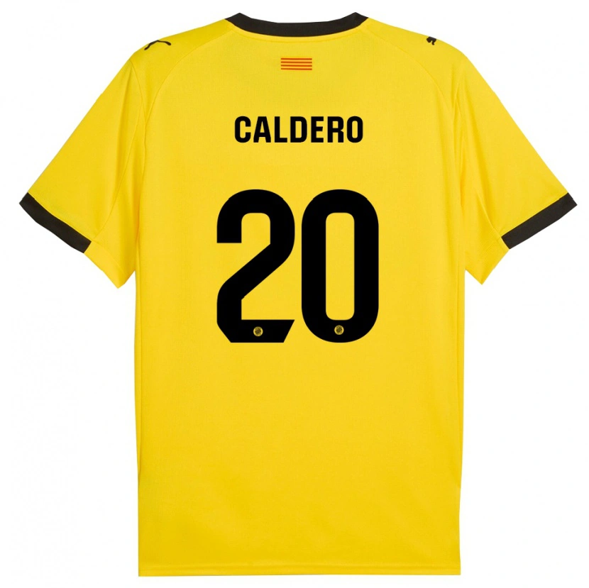 Danxen Kinder Nil Calderó #20 Gelb Schwarz Auswärtstrikot Trikot 2025/26 T-Shirt Schweiz