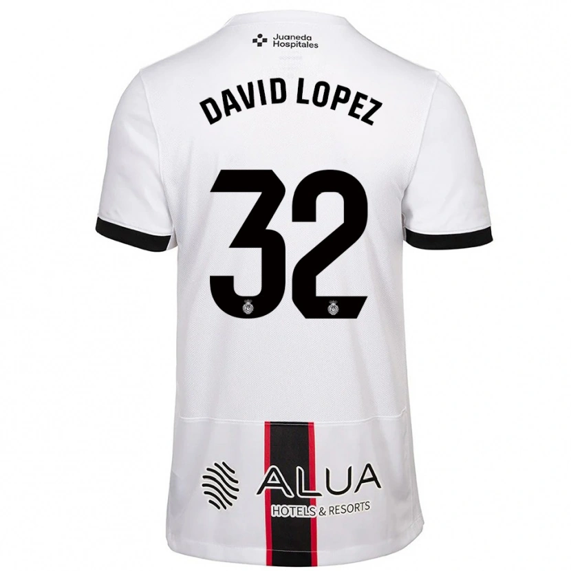 Danxen Kinder David López #32 Weiß Schwarz Auswärtstrikot Trikot 2025/26 T-Shirt Schweiz