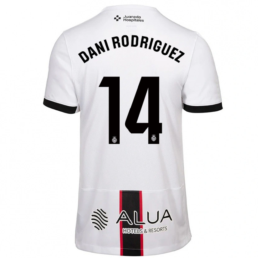 Danxen Kinder Dani Rodríguez #14 Weiß Schwarz Auswärtstrikot Trikot 2025/26 T-Shirt Schweiz