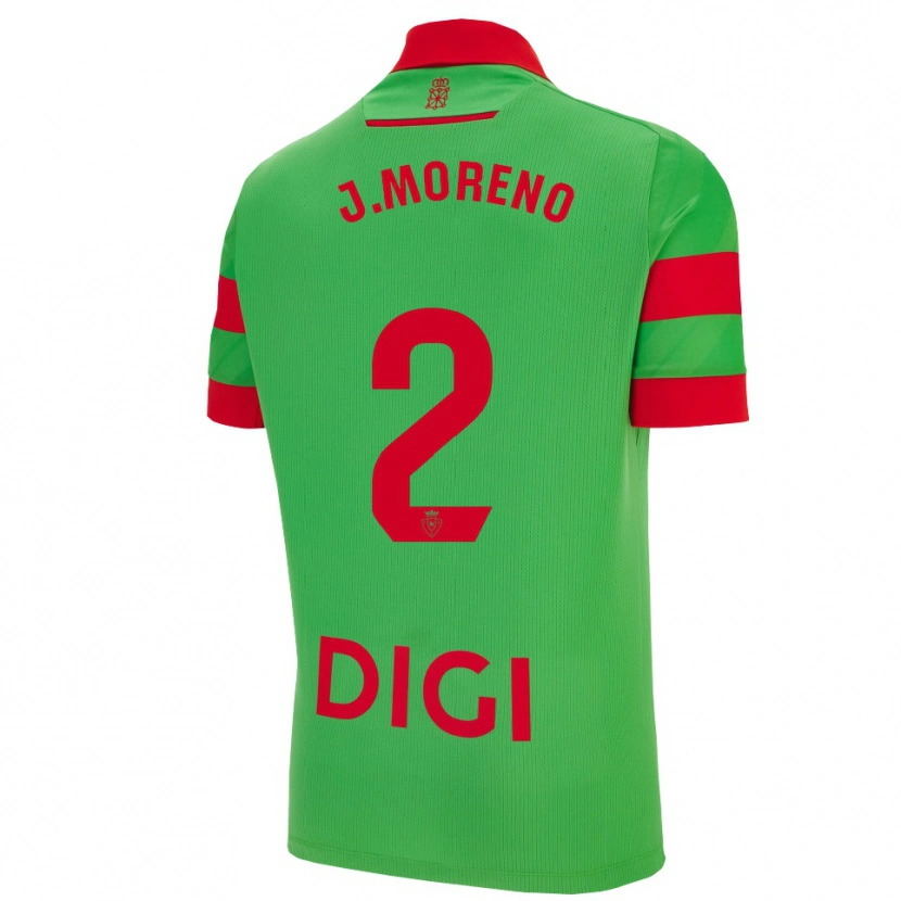 Danxen Kinder Jorge Moreno #2 Grün Rot Auswärtstrikot Trikot 2025/26 T-Shirt Schweiz