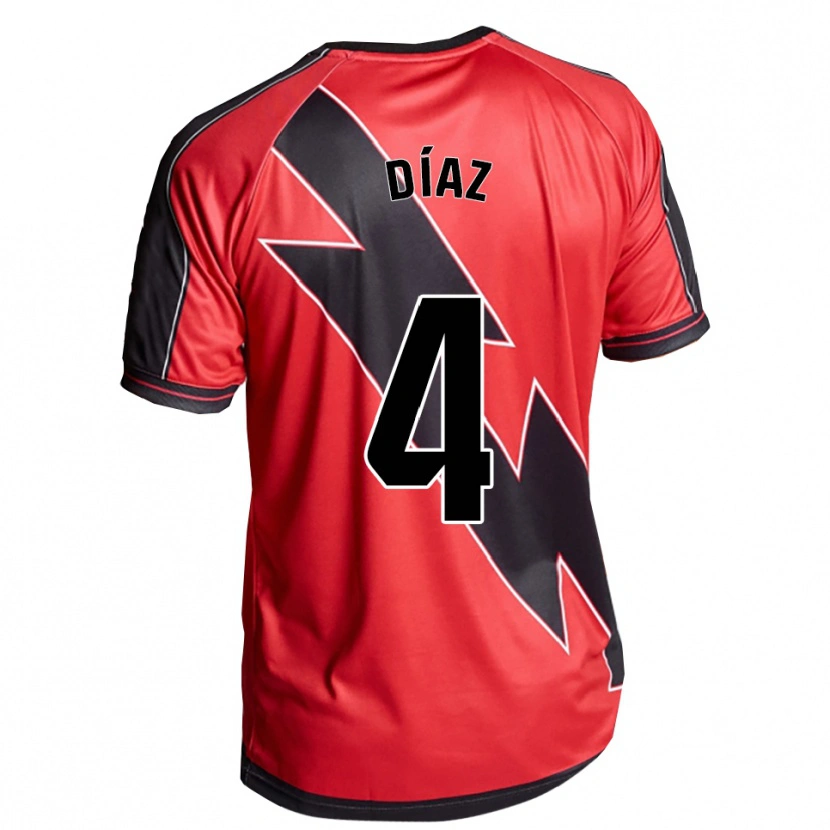 Danxen Kinder Pedro Díaz #4 Rot Schwarz Auswärtstrikot Trikot 2025/26 T-Shirt Schweiz