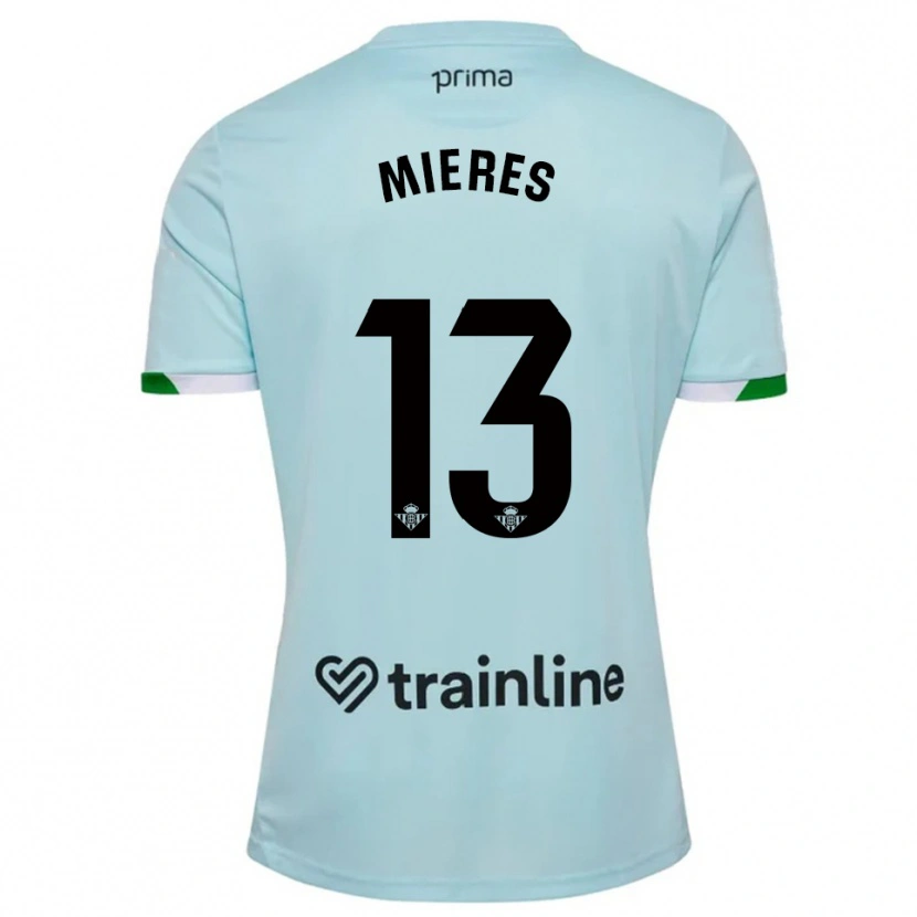 Danxen Kinder Malena Mieres García #13 Himmelblau Grün Auswärtstrikot Trikot 2025/26 T-Shirt Schweiz