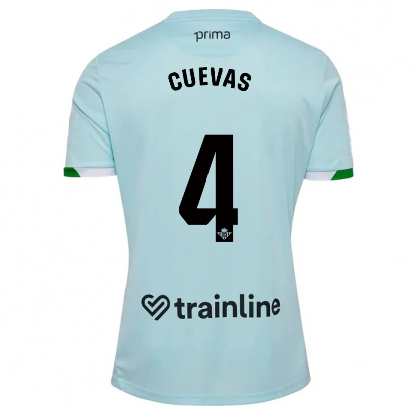 Danxen Kinder Miguel Cuevas #4 Himmelblau Grün Auswärtstrikot Trikot 2025/26 T-Shirt Schweiz