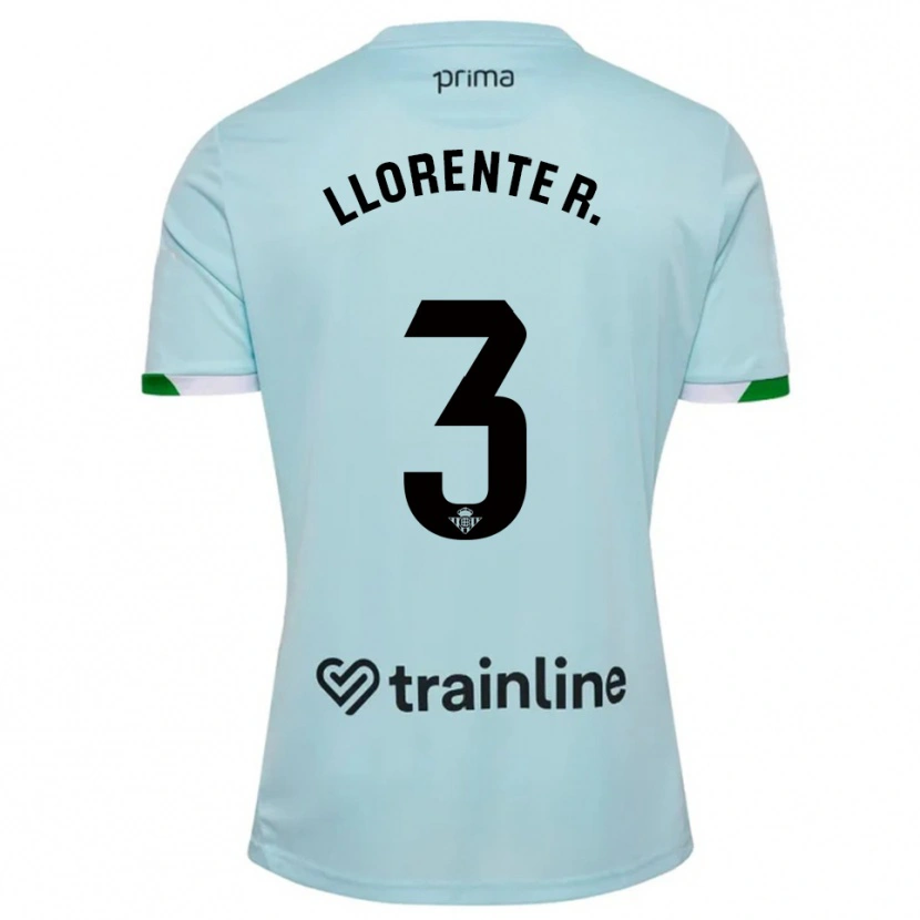 Danxen Kinder Diego Llorente #3 Himmelblau Grün Auswärtstrikot Trikot 2025/26 T-Shirt Schweiz