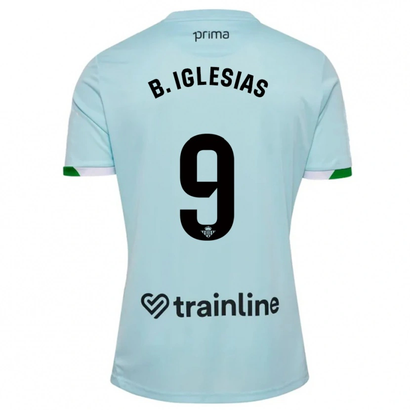 Danxen Kinder Borja Iglesias #9 Himmelblau Grün Auswärtstrikot Trikot 2025/26 T-Shirt Schweiz