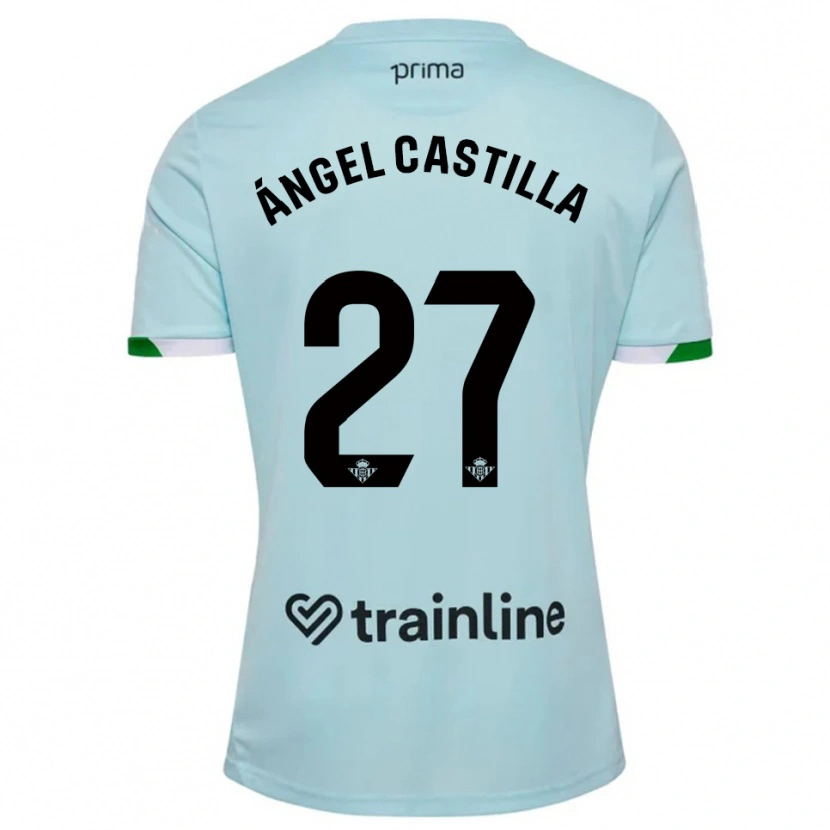 Danxen Kinder Miguel Ángel Castilla #27 Himmelblau Grün Auswärtstrikot Trikot 2025/26 T-Shirt Schweiz