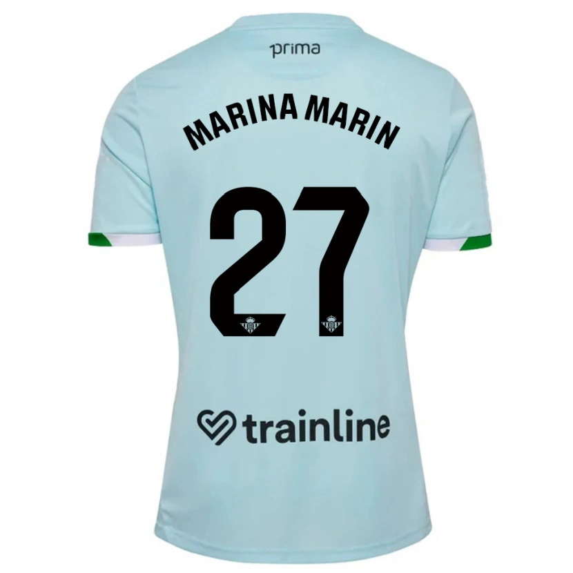 Danxen Kinder Marina Marín #27 Himmelblau Grün Auswärtstrikot Trikot 2025/26 T-Shirt Schweiz