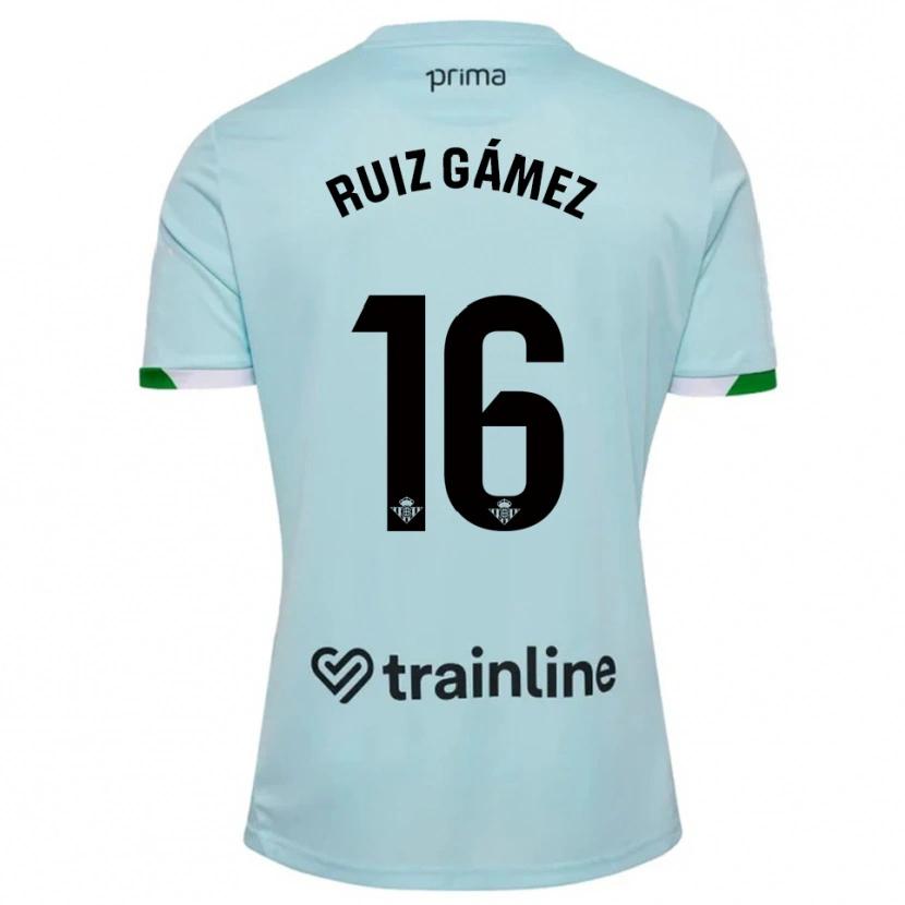 Danxen Kinder María Ruiz Gámez #16 Himmelblau Grün Auswärtstrikot Trikot 2025/26 T-Shirt Schweiz