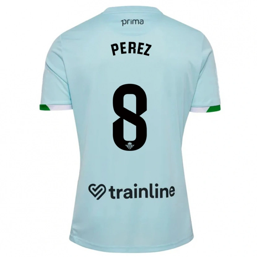Danxen Kinder Dani Pérez #8 Himmelblau Grün Auswärtstrikot Trikot 2025/26 T-Shirt Schweiz