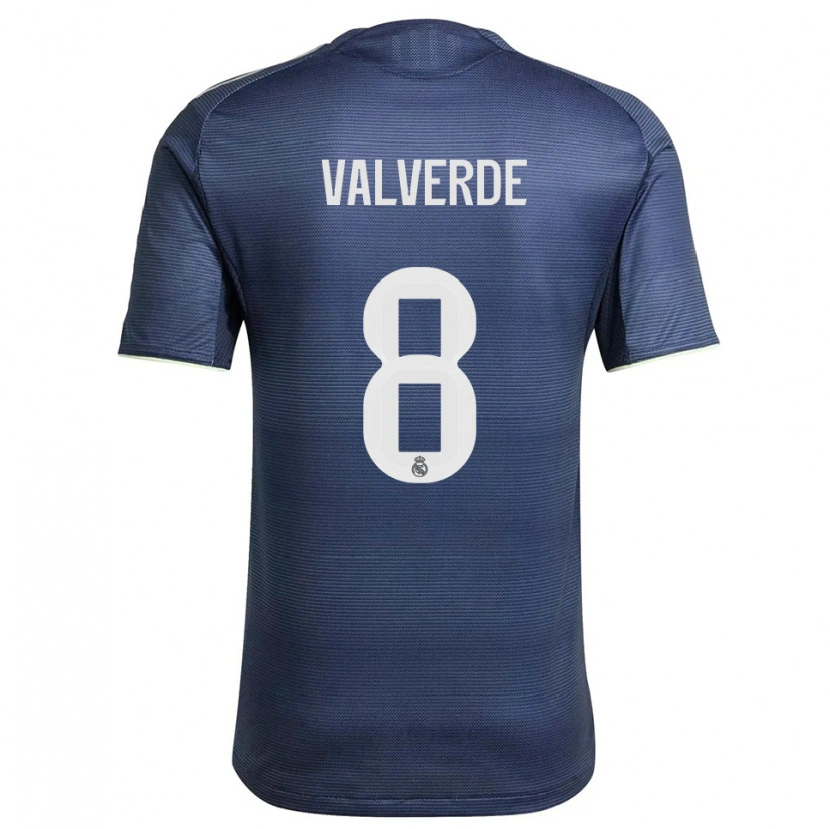 Danxen Kinder Federico Valverde #8 Marine Silber Auswärtstrikot Trikot 2025/26 T-Shirt Schweiz