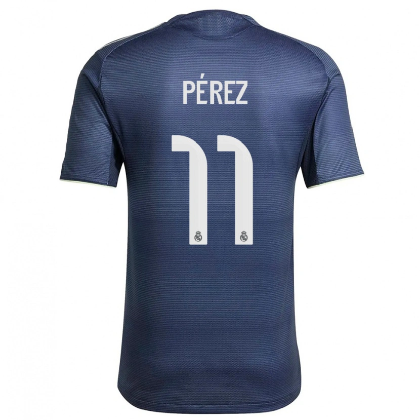 Danxen Kinder Adrián Pérez #11 Marine Silber Auswärtstrikot Trikot 2025/26 T-Shirt Schweiz
