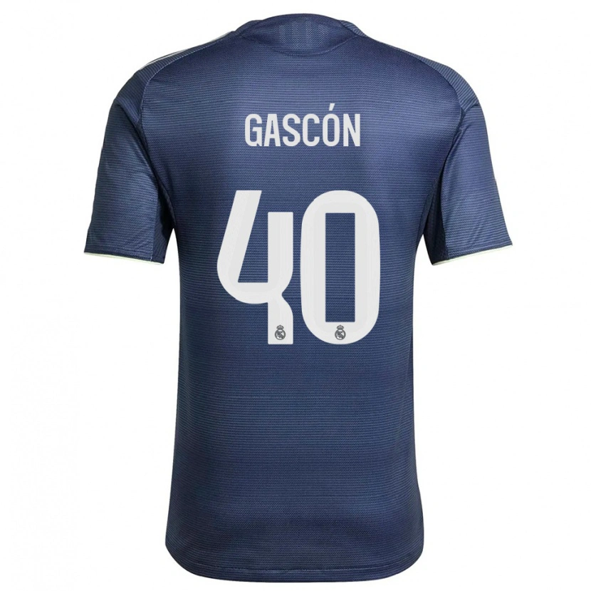 Danxen Kinder Ignacio Gascón #40 Marine Silber Auswärtstrikot Trikot 2025/26 T-Shirt Schweiz