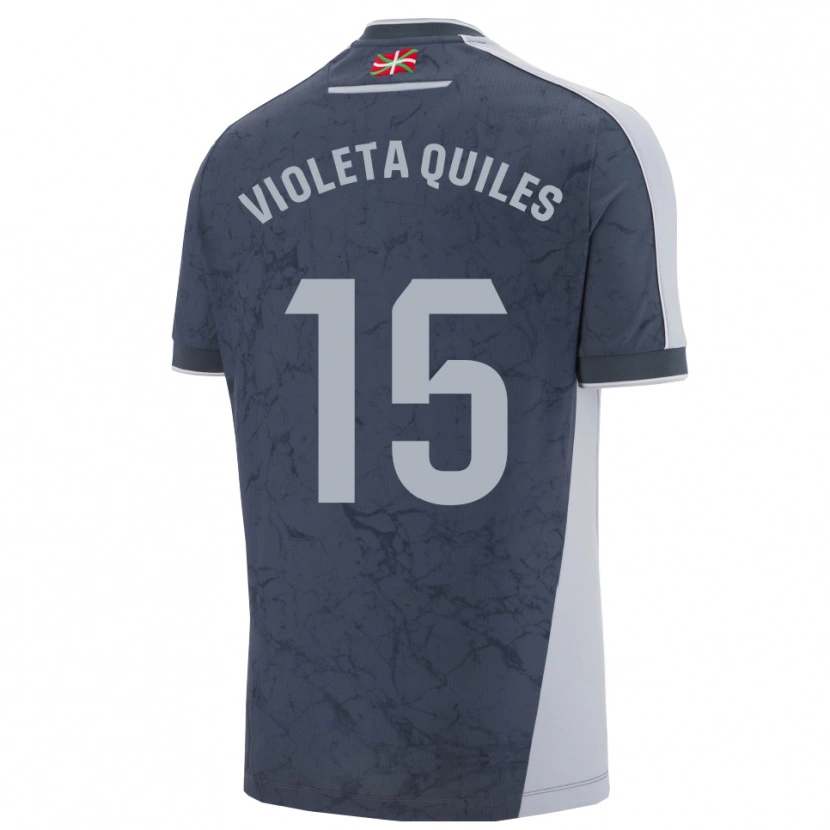 Danxen Kinder Violeta Quiles #15 Dunkelblau Weiß Auswärtstrikot Trikot 2025/26 T-Shirt Schweiz