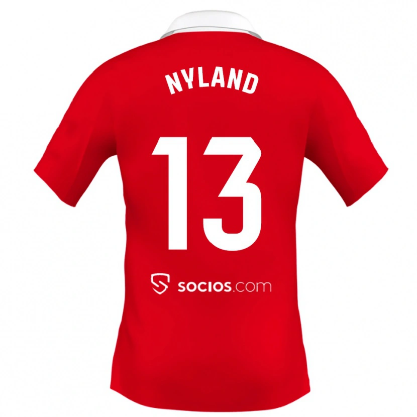 Danxen Kinder Ørjan Nyland #13 Rot Weiß Grau Auswärtstrikot Trikot 2025/26 T-Shirt Schweiz
