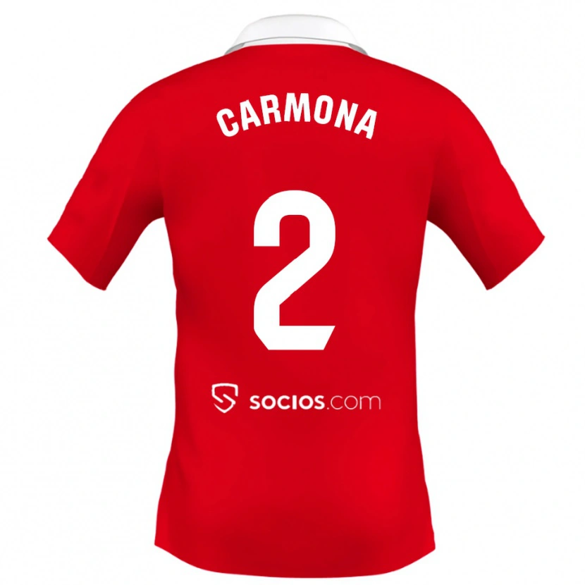 Danxen Kinder José Ángel Carmona #2 Rot Weiß Grau Auswärtstrikot Trikot 2025/26 T-Shirt Schweiz