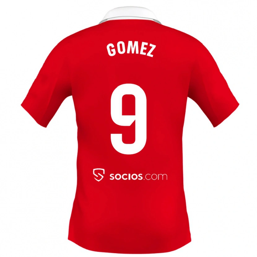 Danxen Kinder Raúl Gómez #9 Rot Weiß Grau Auswärtstrikot Trikot 2025/26 T-Shirt Schweiz